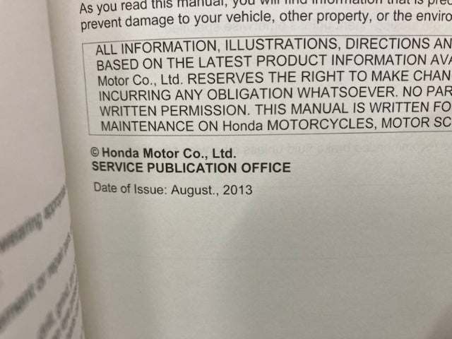 Honda 61K2600 GROM125 Service Manual 2014 Genuine