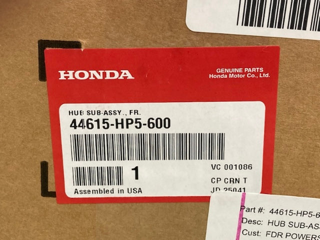 Honda 44615-HP5-600 Hub, Sub-Assembly, Fr. New Genuine