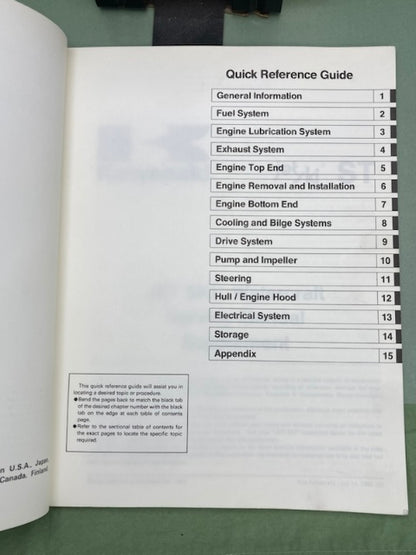 Kawasaki 99924-1164-51 JetSki ST Service Manual Supplement '93 Genuine