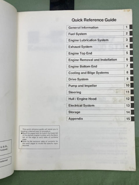 Kawasaki 99924-1205-01 JetSki 900STX Service Manual Supplement '96 Genuine