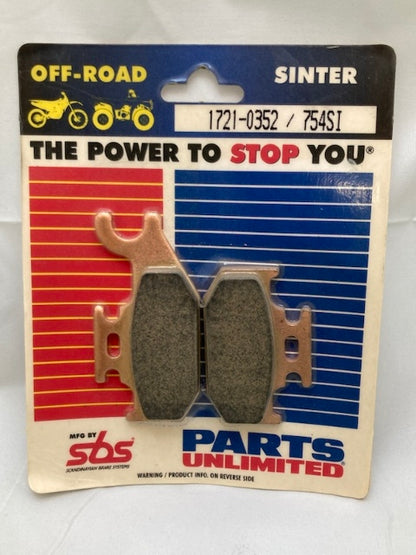 Parts Unlimited 754SI Brake Pad Set, Sinter SBS 1721-0352 New Genuine