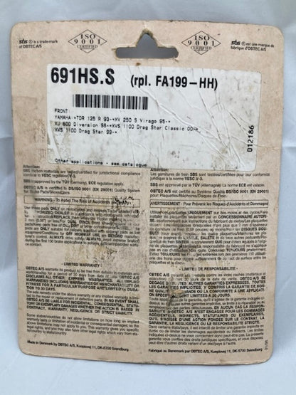 SBS 691HS Street Brake Pad Set, Sinter New Genuine