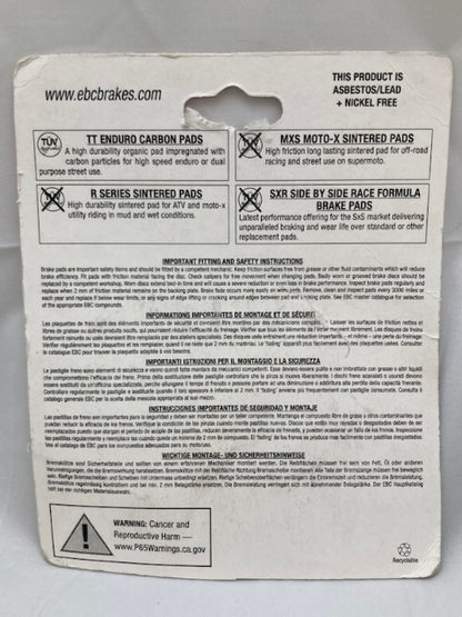 EBC Brakes FA165X Brake Pad Set, Off Road New Genuine