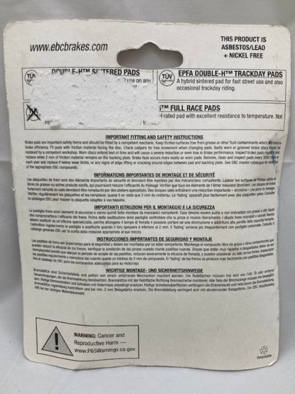 EBC Brakes FA390HH Brake Pad Set, Double-H Sintered New Genuine