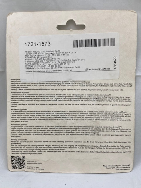 SBS 592SI Off Road & ATV Brake Pad Set, Sinter/Carbon New Genuine