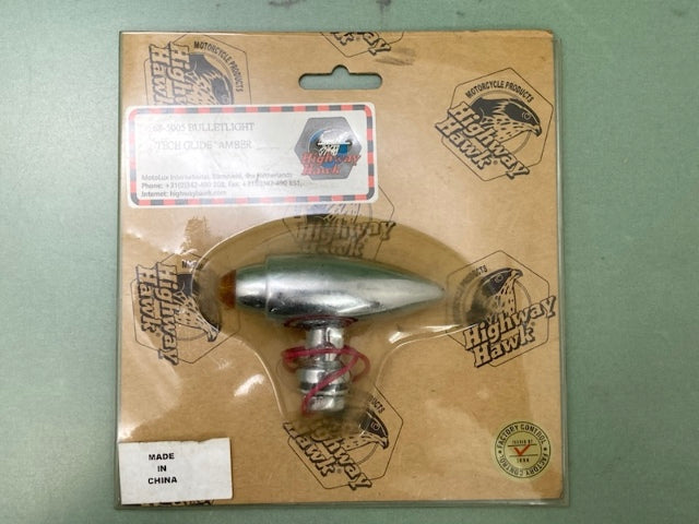 Highway Hawk 68-5005 Bullet Light Tech Glide Amber New Genuine
