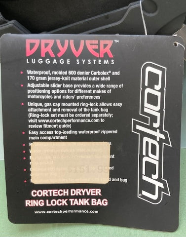 Cortech 8235230504 Dryver Waterproof Ring Lock Tank Bag SML New Genuine