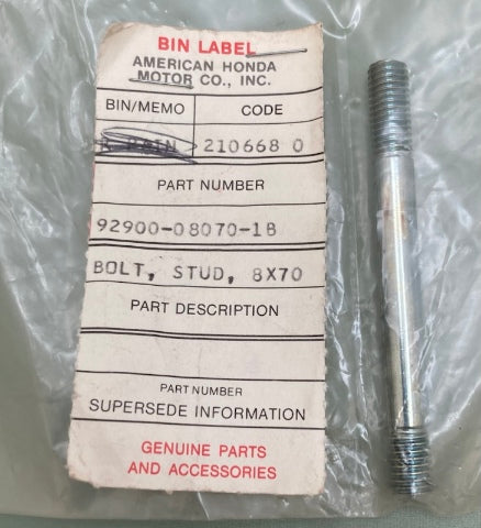 Honda 92900-08070-1B Stud Bolt 8X70 New Genuine