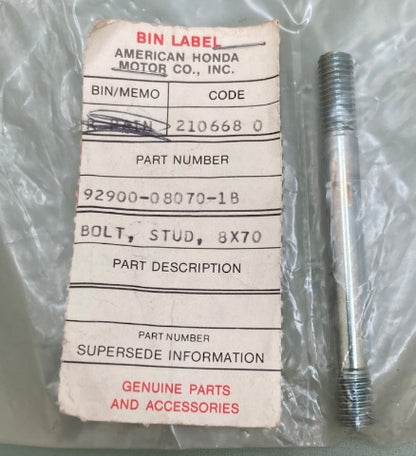 Honda 92900-08070-1B Stud Bolt 8X70 New Genuine