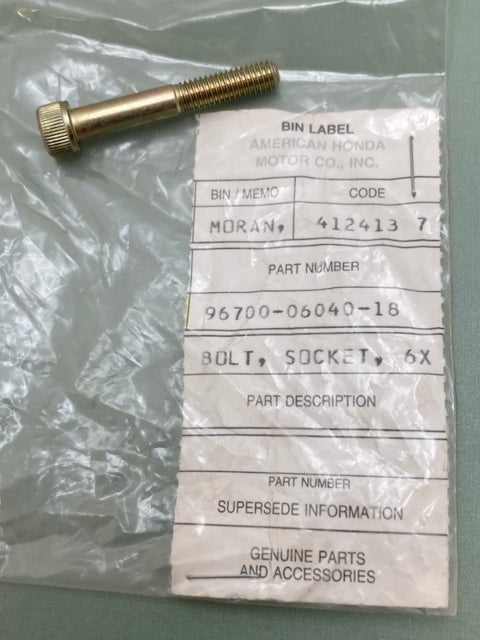 Honda 96700-06040-18 Bolt, Socket (8X40) New Genuine