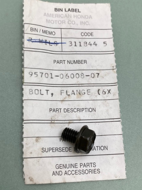 Honda 95701-06008-07 Bolt, Flange (6X8) New Genuine