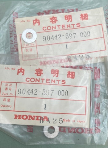 QTY 2 Honda 90442-397-000 Washer (6mm) New Genuine