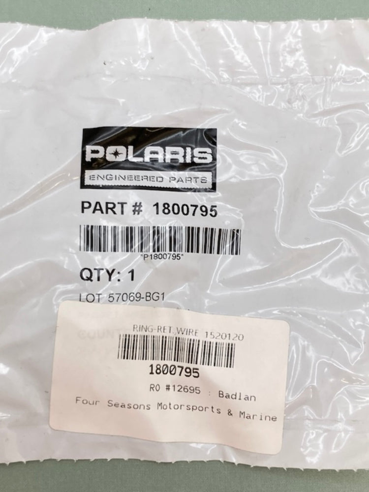 Polaris 1800795 Ring, Retaining, Wire New Genuine