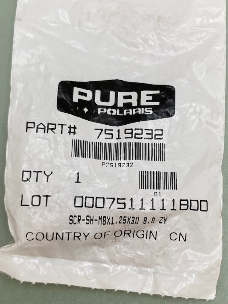 Polaris 7519232 Screw, Sh-M8x1.25X30 8.8 Zy New Genuine