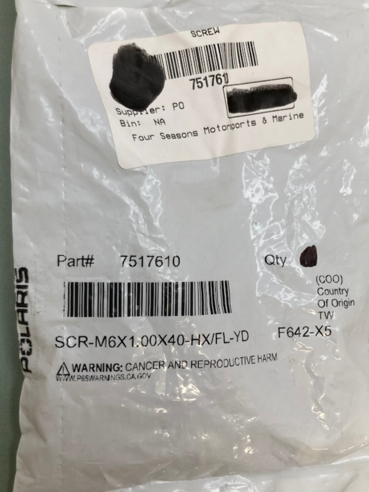 QTY 6 Polaris 7517610 Fastener Screw New Genuine