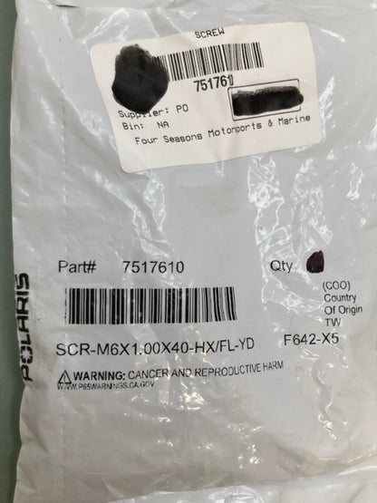 QTY 6 Polaris 7517610 Fastener Screw New Genuine