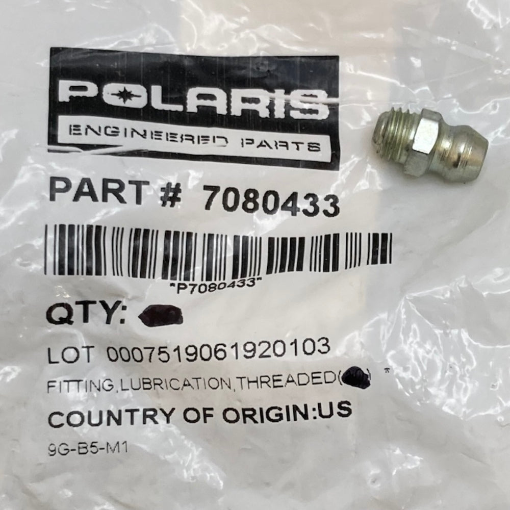 QTY 2 Polaris 7080433 Threaded Lubricating Zerk Fitting New Genuine