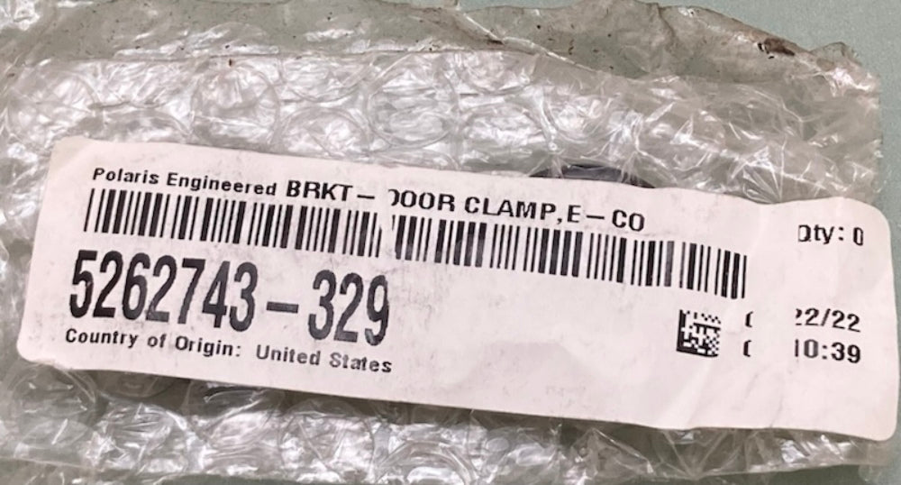 Polaris 5262743-329 Blk Door Clamp Bracket, Matte Blk E-Coat Finish New Genuine