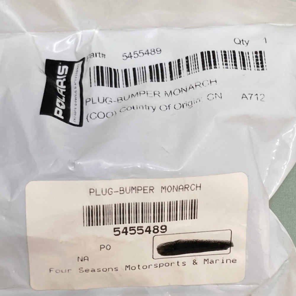 Polaris 5455489 Bumper Monarch Plug New Genuine