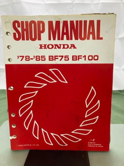 Honda 6188223 BF75 BF100 Shop Manual '78-'85 Genuine