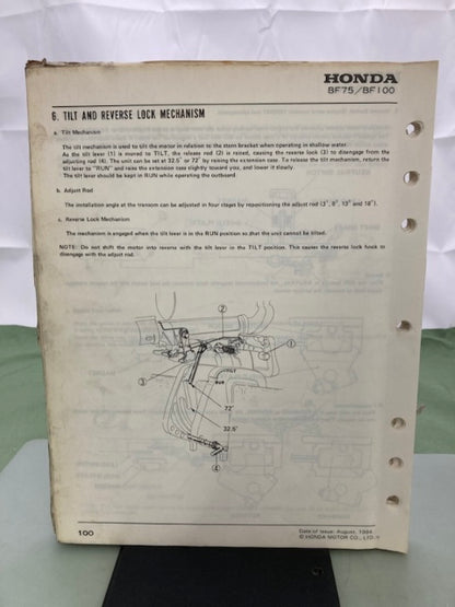 Honda 6188223 BF75 BF100 Shop Manual '78-'85 Genuine