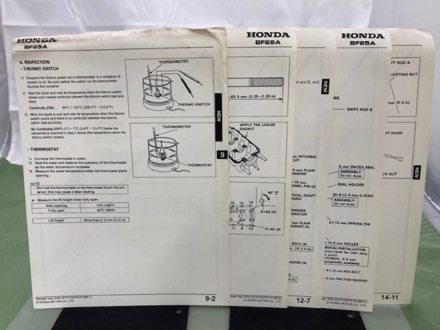 Honda 61ZV700 BF25A Shop Manual '94 with Supplement Manual 61ZV700Y '98 Genuine