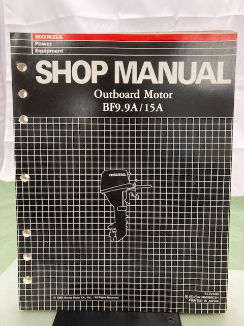 Honda 61ZV400 BF9.9A/15A Shop Manual '88 with Supplement 61ZV400W '98 Genuine