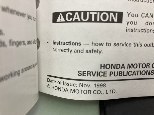 Honda 61ZW600 BF2D Shop Manual '98 Genuine