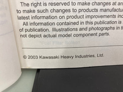 Kawasaki 99924-1327-01 Jet Ski 900 STX Watercraft Service Manual 2003 Genuine