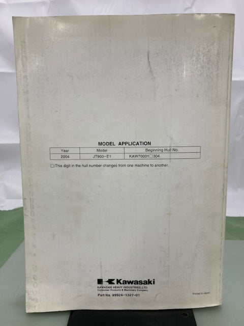 Kawasaki 99924-1327-01 Jet Ski 900 STX Watercraft Service Manual 2003 Genuine