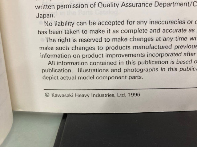 Kawasaki 99924-1195-01 Jet Ski 1100ZXi Watercraft Service Manual 1996 Genuine