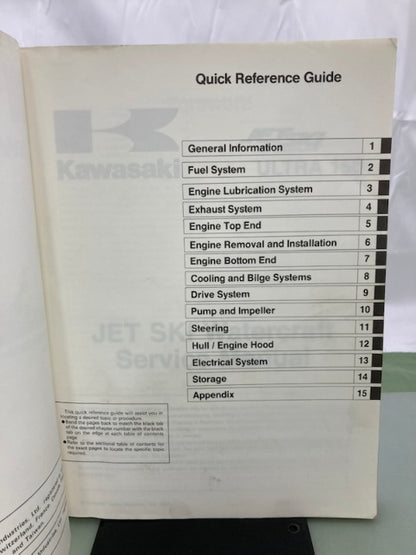 Kawasaki 99924-1220-01 Jet Ski Ultra 150 Watercraft Service Manual 1999 Genuine