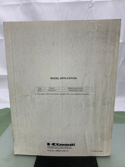 Kawasaki 99924-1287-01 Jet Ski 1200 STX-R Watercraft Service Manual 2001 Genuine