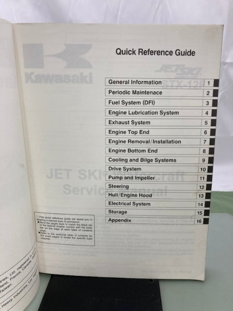 Kawasaki 99924-1312-01 Jet Ski STX-12F Watercraft Service Manual 2003 Genuine