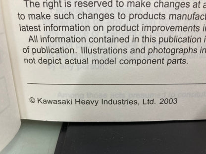Kawasaki 99924-1312-01 Jet Ski STX-12F Watercraft Service Manual 2003 Genuine