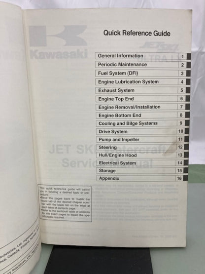 Kawasaki 99924-1376-01 Jet Ski Ultra LX Watercraft Service Manual 2006 Genuine