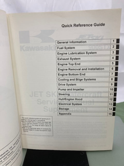 Kawasaki 99924-1264-51 900STX JetSki Service Manual Supplement 2000 Genuine