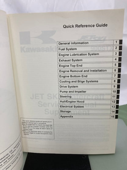Kawasaki 99924-1264-51 900STX JetSki Service Manual Supplement 2000 Genuine