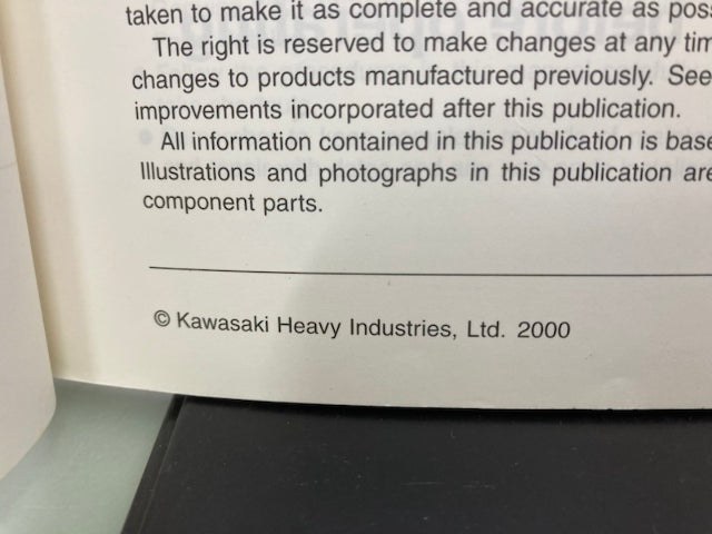 Kawasaki 99924-1264-51 900STX JetSki Service Manual Supplement 2000 Genuine