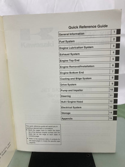Kawasaki 99963-0062-51 JetSki XiR Service Manual Supplement 1994 Genuine