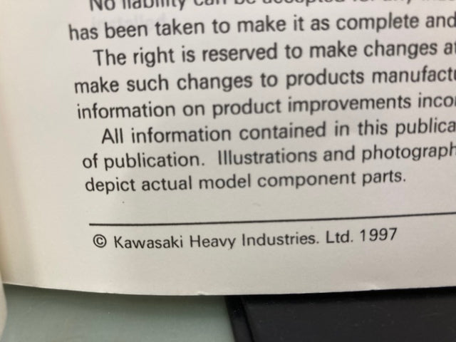 Kawasaki 99924-1222-01 Xi Sport JetSki Watercraft Service Manual 1997 Genuine