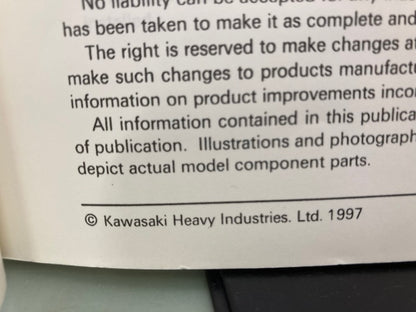 Kawasaki 99924-1222-01 Xi Sport JetSki Watercraft Service Manual 1997 Genuine