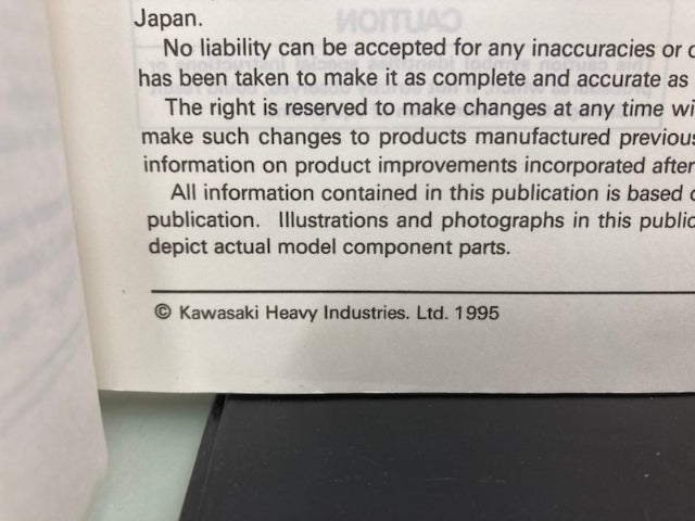 Kawasaki 99924-1177-53 SS/X-4 Super Sport Xi Service Manual Supp 1995 Genuine