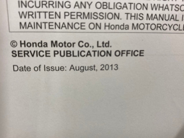 Honda 61MEN75 CFR450R Service Manual 2009-2014 Genuine
