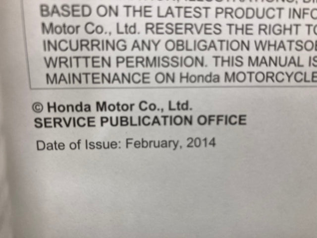 Honda 61MJN00 CTX1300/A Service Manual 2014 Genuine