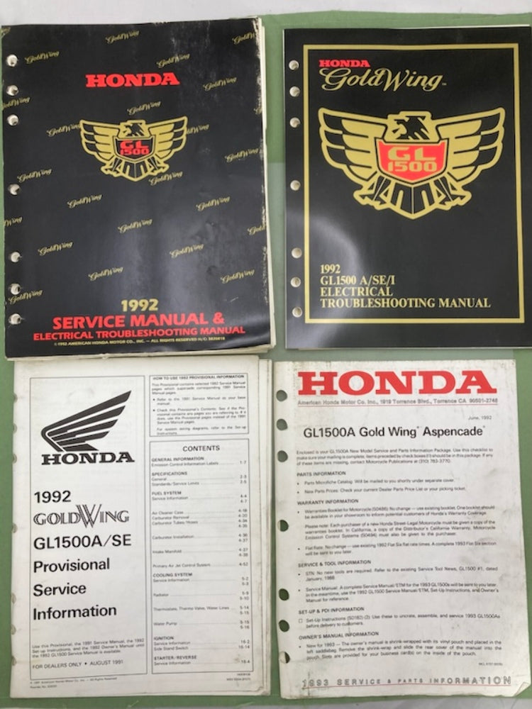 Honda 61MY400 GL1500 Goldwing Service Manual & 61MY400-AH ETM 1992 Genuine