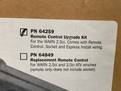 Warn 64259 Remote Control Upgrade Kit New Genuine