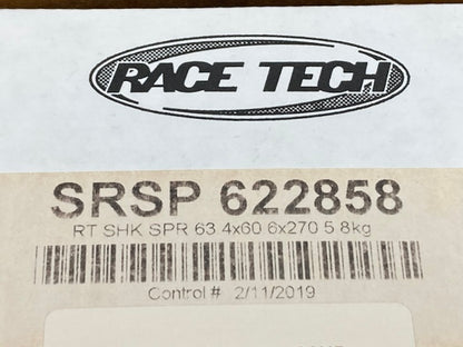 Race Tech SRSP622858 RT Shock Spring New Genuine
