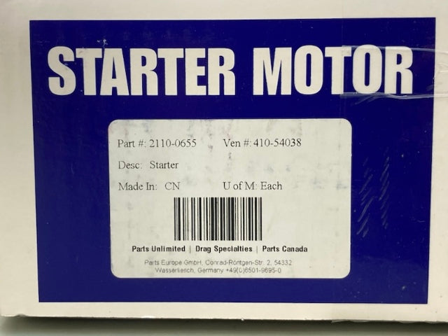 Parts Unlimited 2110-0655 Starter Motor New Genuine