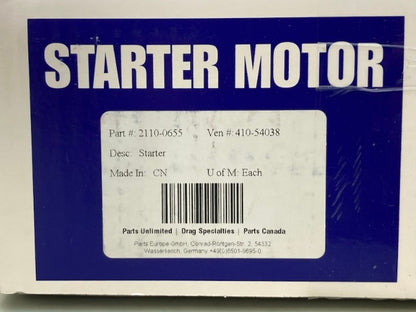 Parts Unlimited 2110-0655 Starter Motor New Genuine
